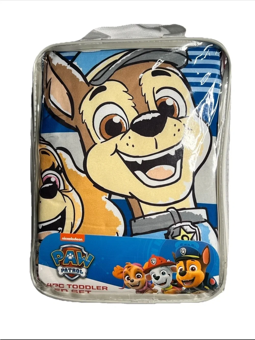 Paw Patrol Blue Striped Kids toddler sheet Bedding Set with Character Graphics
